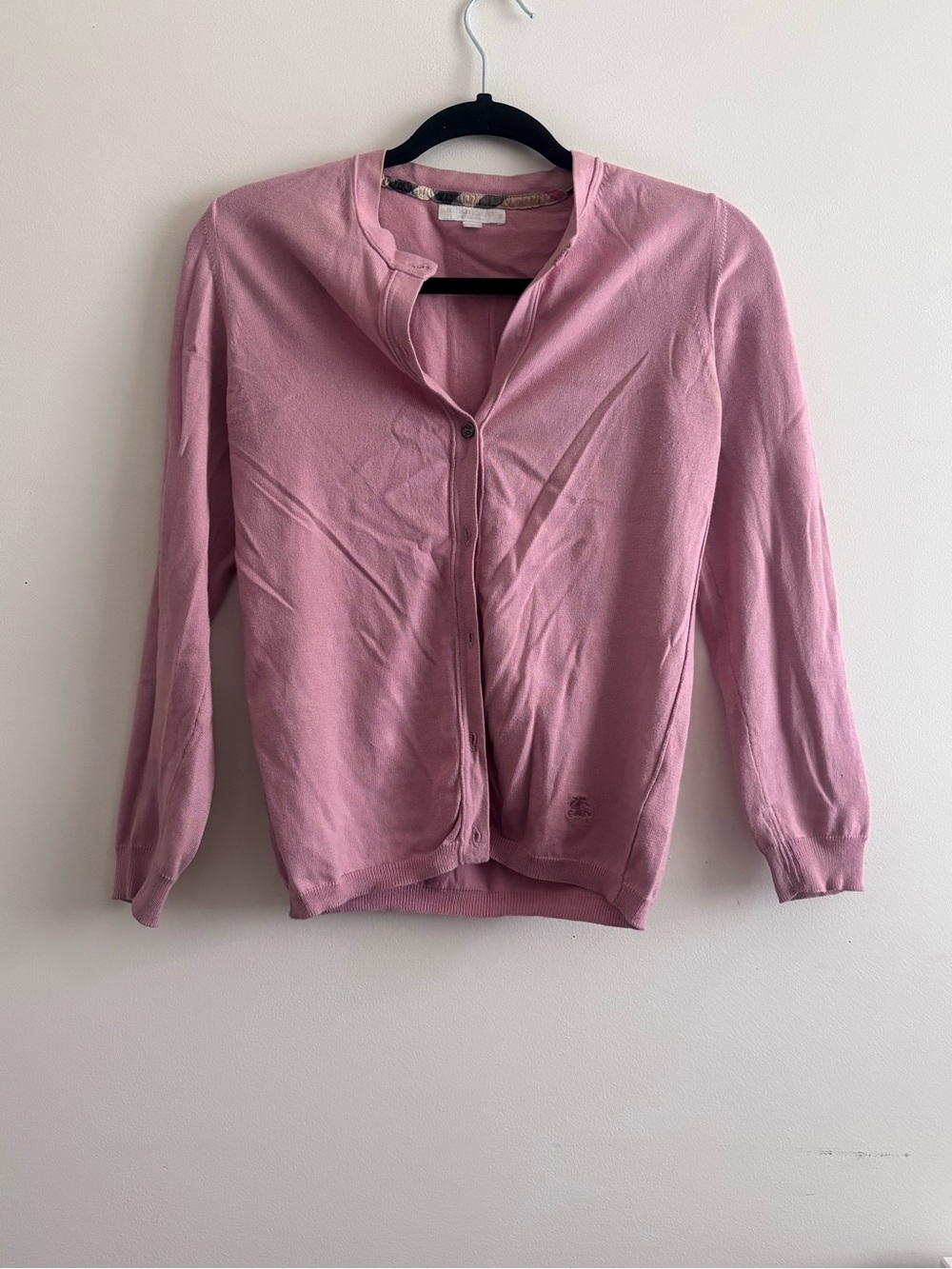 BURBERRY Pink Button-Front Cardigan